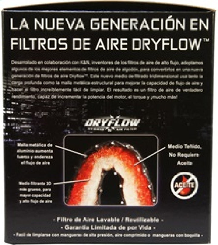 AEM 3.25 in DRY Flow Short Neck 5 in Element Filter - Bull Strap