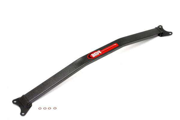 BMR 05-14 S197 Mustang V8 w/ Plenum Cover Strut Tower Brace - Black Hammertone - Bull Strap