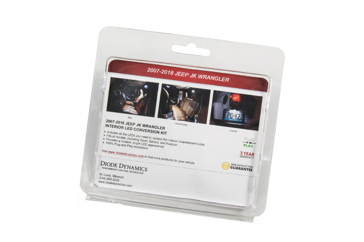 Diode Dynamics Wrangler JK 4dr Interior Kit Stage 2 - Cool - White - Bull Strap