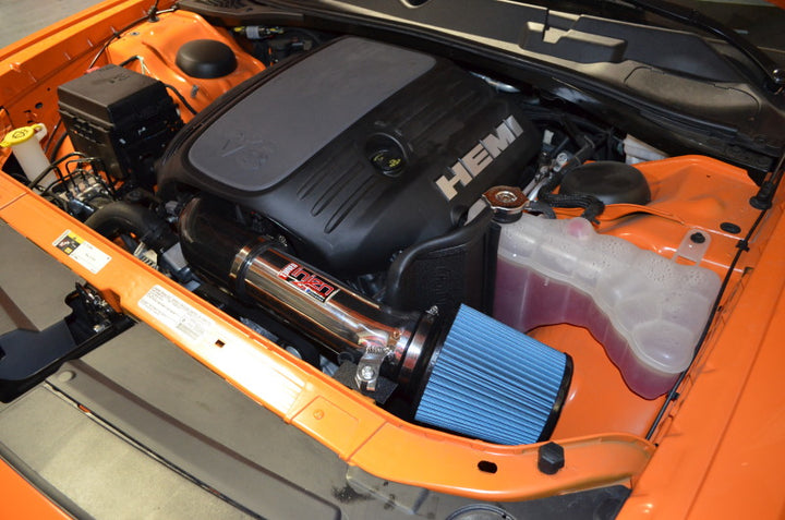 Injen 11-19 Dodge Challenger Hemi 5.7L V8 Polished Power-Flow Air Intake System with Heat Shield - Bull Strap