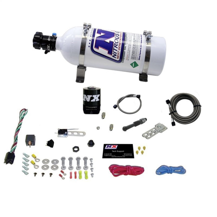 Nitrous Express Dry EFI Single Nozzle Nitrous Kit (35-150HP) w/5lb Bottle - Bull Strap