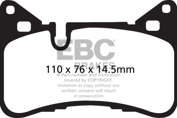 EBC 14 Mercedes-Benz C63 AMG (W204) 6.2 Redstuff Rear Brake Pads - Bull Strap