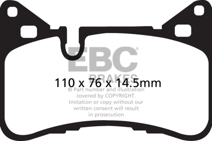 EBC 14 Mercedes-Benz C63 AMG (W204) 6.2 Redstuff Rear Brake Pads - Bull Strap