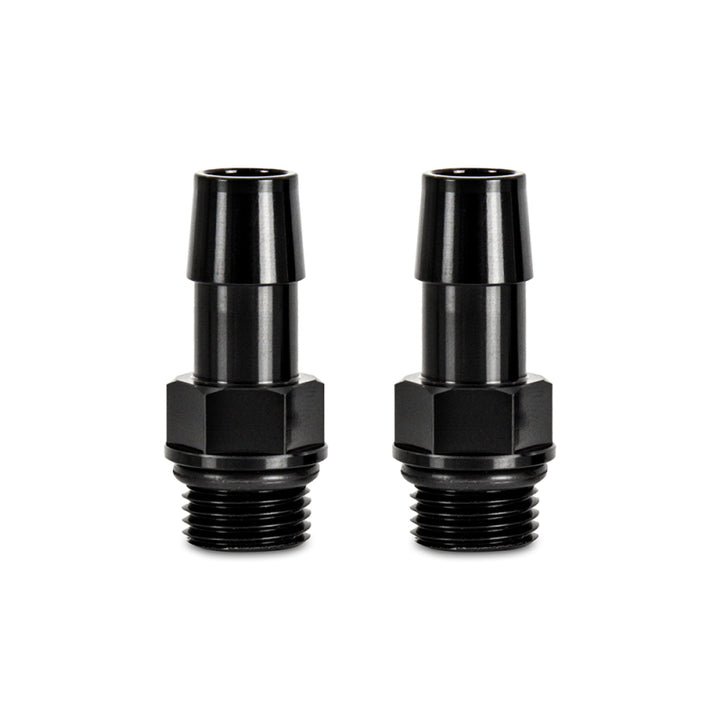 Mishimoto 16X1.5 TO 1/2in. Hose Barb Aluminum Fittings (Pack of 2) - Bull Strap