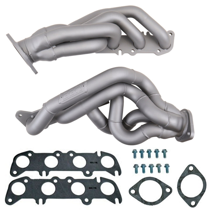 BBK 11-14 Mustang GT Shorty Tuned Length Exhaust Headers - 1-5/8 Titanium - Bull Strap