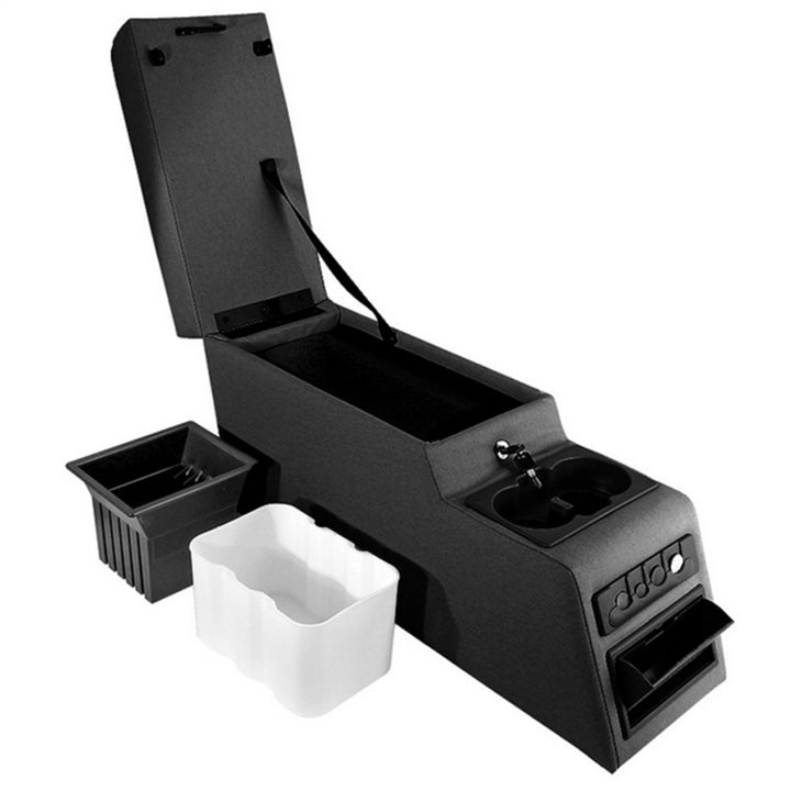 Rugged Ridge Ultimate Locking Console Black Denim 76-95 Jeep CJ&Wrangl - Bull Strap