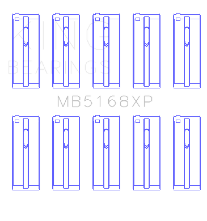 King Engine Bearings Honda H22 50mm Journal Crankshaft Main Bearing Set - Size STDX - Bull Strap