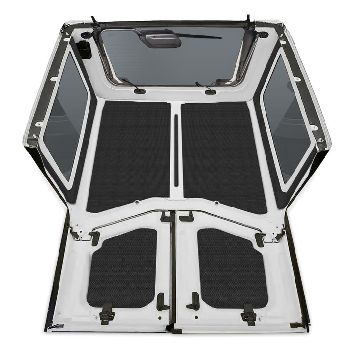DEI 18-23 Jeep Wrangler JL 2-Door Boom Mat Complete Headliner Kit - 7 Piece - Black - Bull Strap