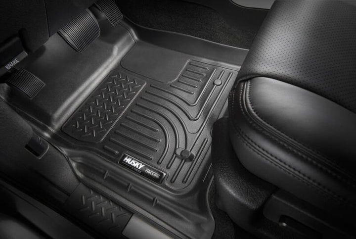 Husky Liners 2016 Nissan Maxima WeatherBeater Front and Second Row Black Floor Liners - Bull Strap