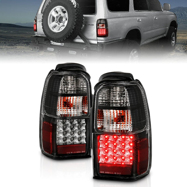 ANZO 2001-2002 Toyota 4 Runner LED Taillights Black - Bull Strap