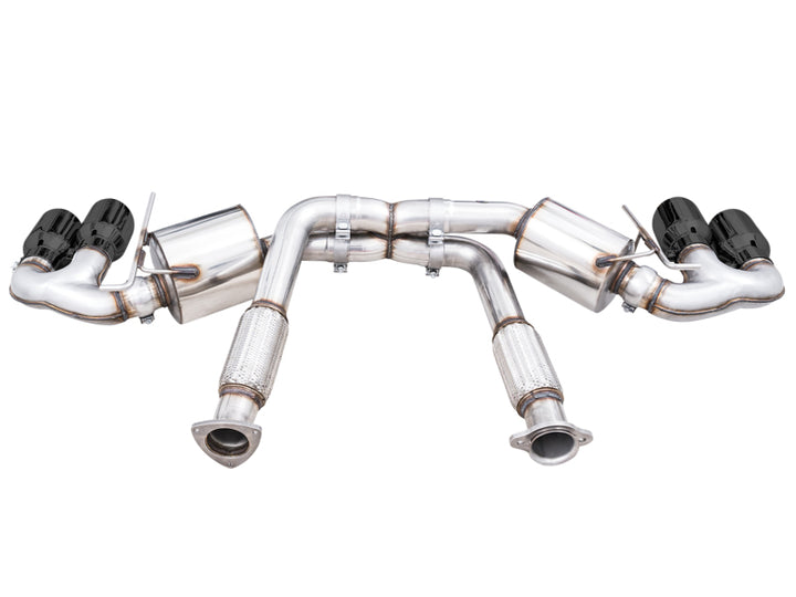 AWE Tuning 2020 Chevrolet Corvette (C8) Touring Edition Exhaust - Quad Diamond Black Tips - Bull Strap