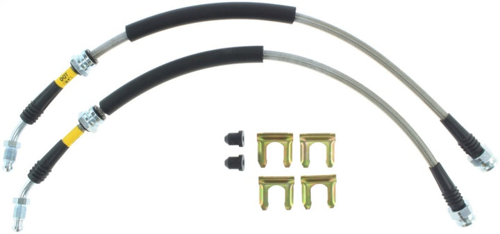 StopTech 07-09 Mazdaspeed3 / 04-07 Mazda 3 Stainless Steel Front Brake Lines - Bull Strap