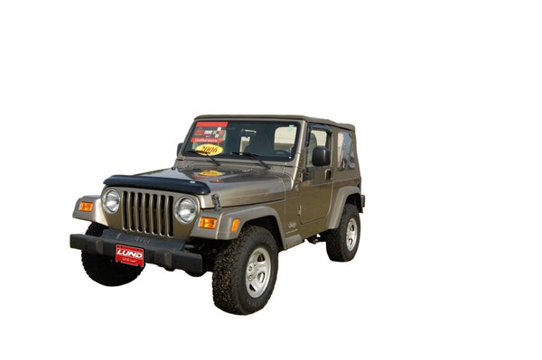 AVS 97-06 Jeep Wrangler Ventvisor Outside Mount Window Deflectors 2pc - Smoke - Bull Strap