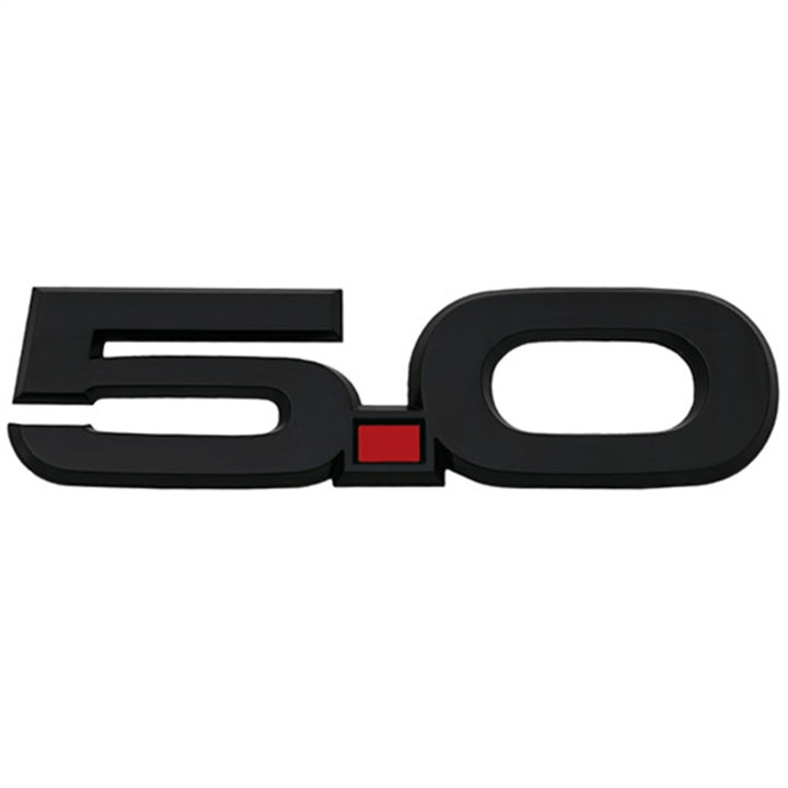 Ford Racing 15-17 Ford Mustang 5.0L Fender Emblem Black - Bull Strap
