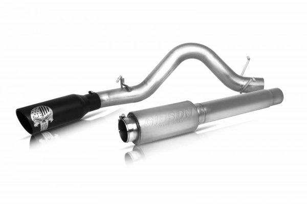 Gibson 07-19 Toyota Tundra SR5 5.7L 4in Patriot Skull Series Cat-Back Single Exhaust - Stainless - Bull Strap