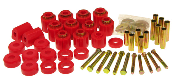 Prothane 87-96 Jeep YJ 1in Lift Body Mount Kit - Red - Bull Strap