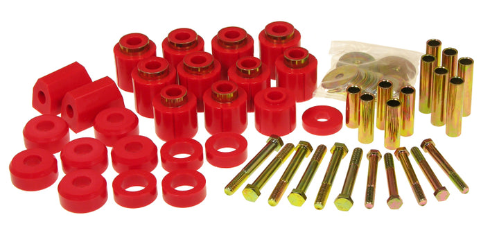 Prothane 87-96 Jeep YJ 1in Lift Body Mount Kit - Red - Bull Strap