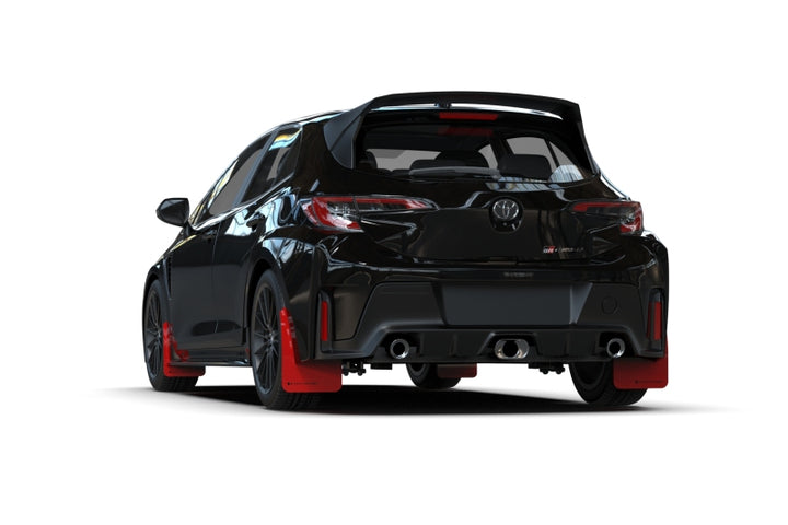 Rally Armor 23-25 Toyota GR Corolla Red UR Mud Flap w/Black Logo - Bull Strap