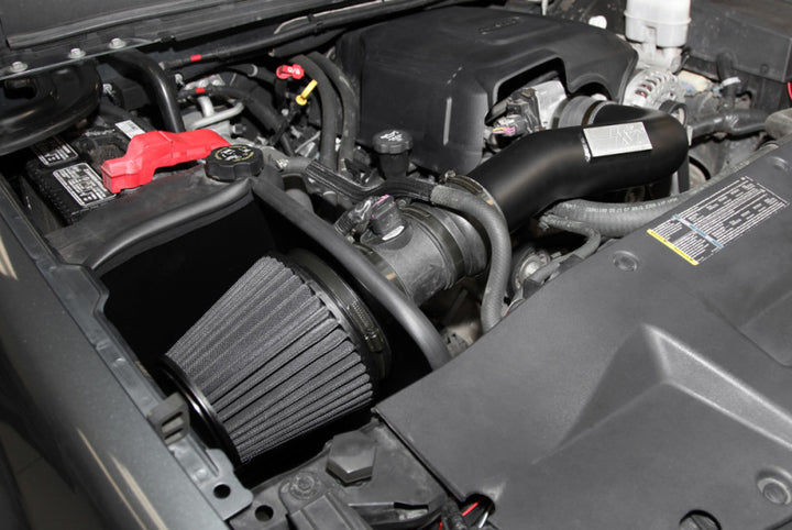 K&N 07-08 Chevy Silverado 1500 4.8L/5.3L V8 / 07-08 GMC Yukon 4.8L/5.3L V8 Black Perf Intake Kit - Bull Strap
