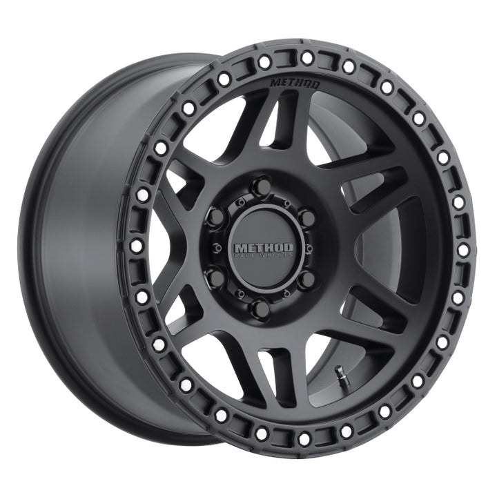 Method MR312 17x9 -12mm Offset 6x5.5 106.25mm CB Matte Black Wheel - Bull Strap
