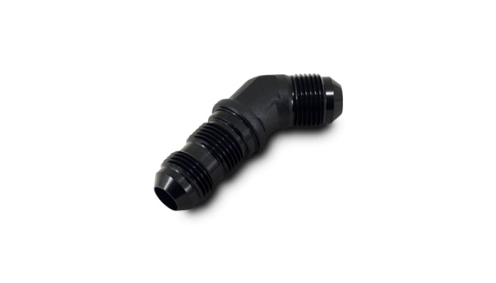 Vibrant -8AN Bulkhead Adapter 45 Degree Elbow Fitting - Anodized Black Only - Bull Strap