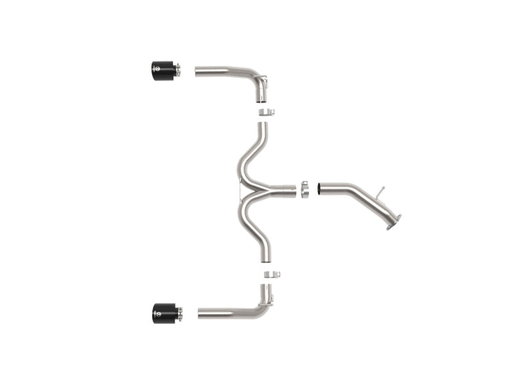 aFe 20-21 Kia Forte GT 1.6L 3in-2.5in 304 Stainless Steel Axle-Back Exhaust w/ Black Tips - Bull Strap