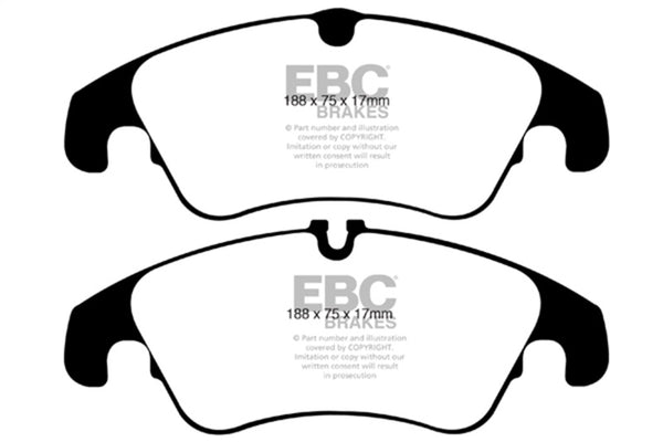 EBC 09-11 Audi A4 2.0 Turbo Yellowstuff Front Brake Pads - Bull Strap