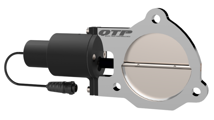 QTP 3.5in Bolt-On QTEC Electric Cutout Valve - Single - Bull Strap