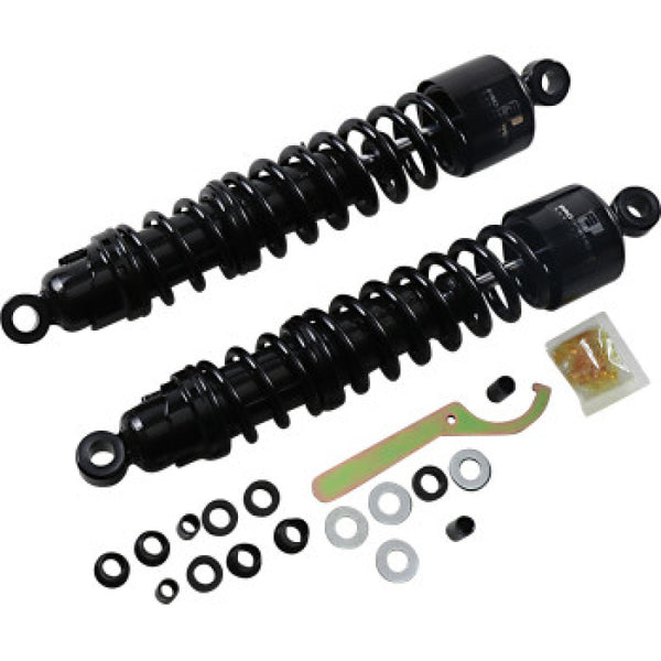 Progressive Harley 413 Series Shocks 15.0in - Black - Bull Strap