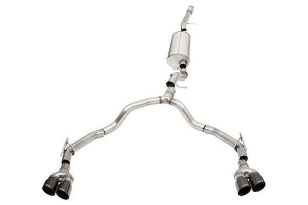 Corsa 2021-2025 Suburban / Yukon XL 6.2L 4WD Dual Rear 3in to 2.75in Sport Cat-Back DW 4in BLK Tips - Bull Strap