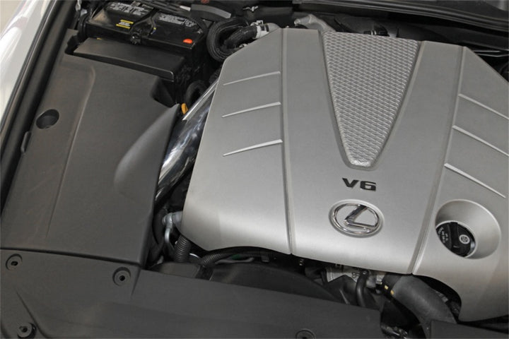 Spectre 06-12 Lexus IS250/IS350 V6-2.5/3.5L F/I Air Intake Kit - Polished w/Red Filter - Bull Strap