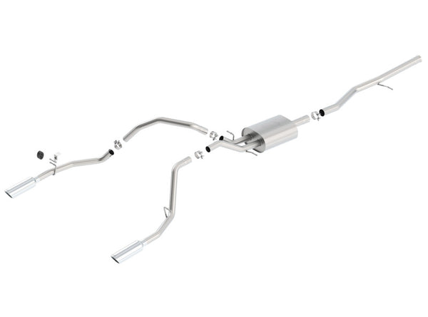 Borla 14 Silv/Sierra 1500 5.3L AT/MT Crew Cab STD Bed ATAK Cat-Back Exhaust - Bull Strap