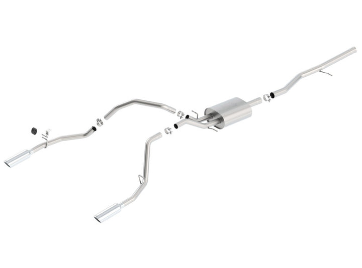 Borla 14 Silv/Sierra 1500 5.3L AT/MT Crew Cab STD Bed ATAK Cat-Back Exhaust - Bull Strap