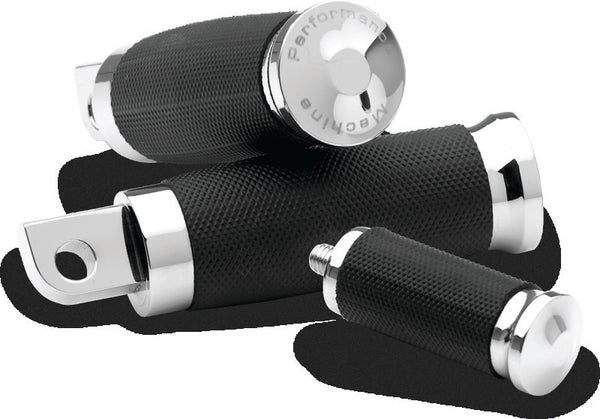 Performance Machine Footpegs Contour - Chrome - Bull Strap