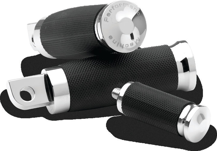 Performance Machine Footpegs Contour - Chrome - Bull Strap