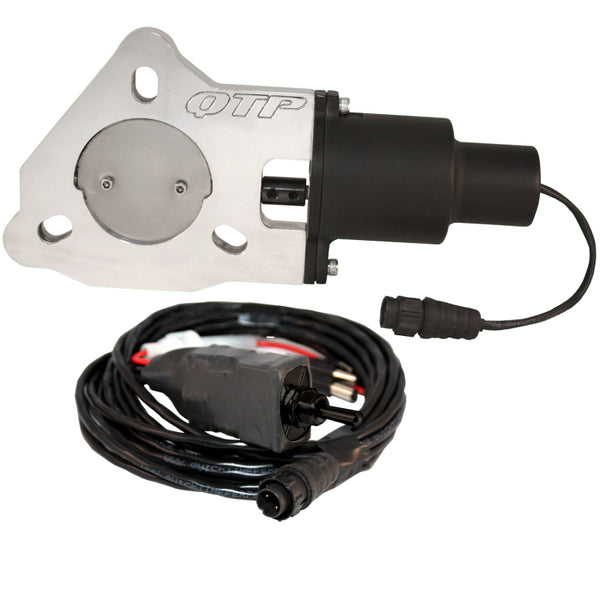 QTP 2.5in Bolt-On QTEC Electric Cutout Valve - Single - Bull Strap