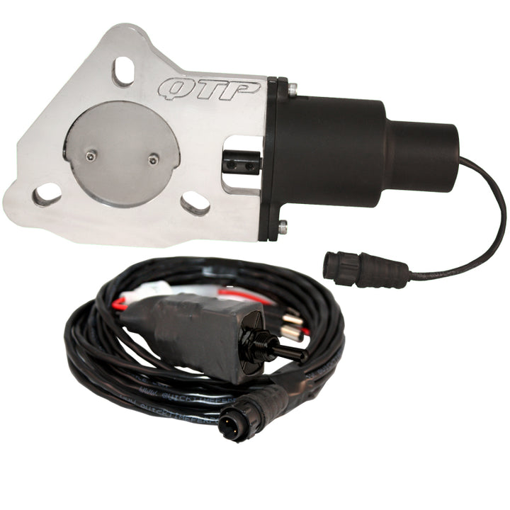 QTP 2.5in Bolt-On QTEC Electric Cutout Valve - Single - Bull Strap