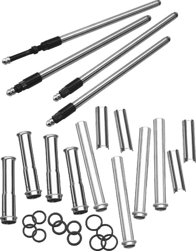 S&S Cycle 1999+ BT Stock Engine Height w/ 4.937in Length Cylinders Adjustable Pushrod Set - Bull Strap