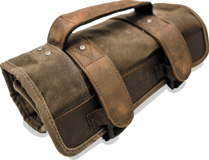 Burly Brand Voyager Tool Roll - Dark Oak - Bull Strap