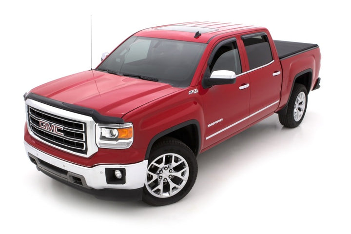AVS 15-18 Chevy Silverado 2500 Crew Cab Ventvisor Outside Mount Window Deflectors 4pc - Smoke - Bull Strap