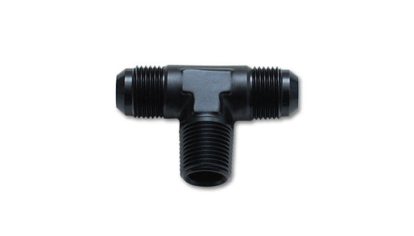 Vibrant -3AN x 1/8in NPT Flare to Pipe Tee Adapter Fitting - Aluminum - Bull Strap