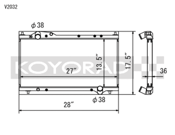 Koyo 91-05 Acura NSX 3.0/3.2L (MT) Radiator - Bull Strap