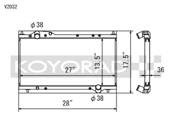 Koyo 91-05 Acura NSX 3.0/3.2L (MT) Radiator - Bull Strap