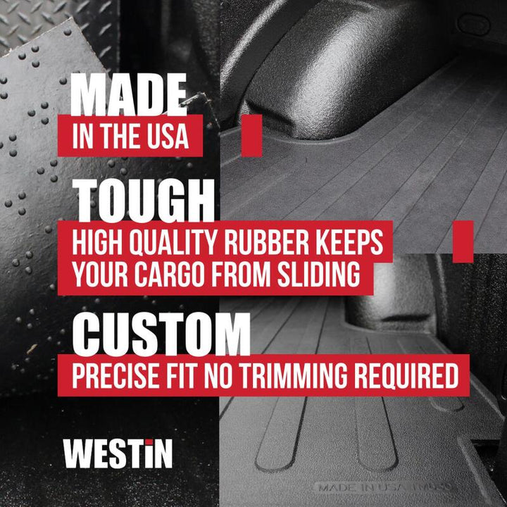 Westin 2007-2018 Chevy Silverado 15/25/3500 New Body Style (6.5 ft Bed) Truck Bed Mat - Black - Bull Strap