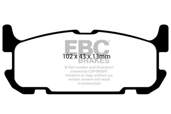 EBC 04-05 Mazda Miata MX5 1.8 (Sports Suspension) Greenstuff Rear Brake Pads - Bull Strap