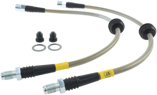 StopTech 08-10 Mini Cooper Stainless Steel Rear Brake Lines - Bull Strap