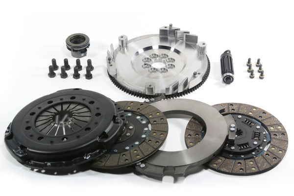 DKM Clutch BMW E34/E36/E39/E46/Z3 (6 Cyl) MS Twin Disc Clutch w/Steel Flywheel (660 ft/lbs Torque) - Bull Strap