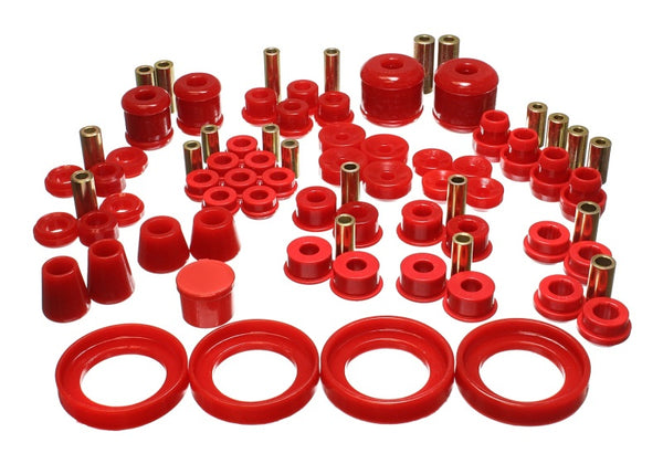 Energy Suspension 97-01 Honda Prelude (Type SH only) Red Hyper-Flex Master Bushing Set - Bull Strap