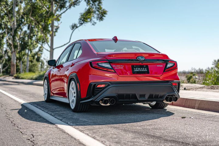 Remark 2022+ Subaru WRX VB Axle Back Exhaust w/Burnt Stainless Steel Dual Wall Tip - Bull Strap