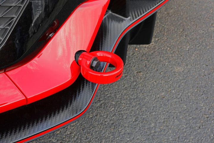 PERRIN 17-21 Honda Civic Si/Type R/Touring/Hatchback Tow Hook Kit Rear - Red - Bull Strap